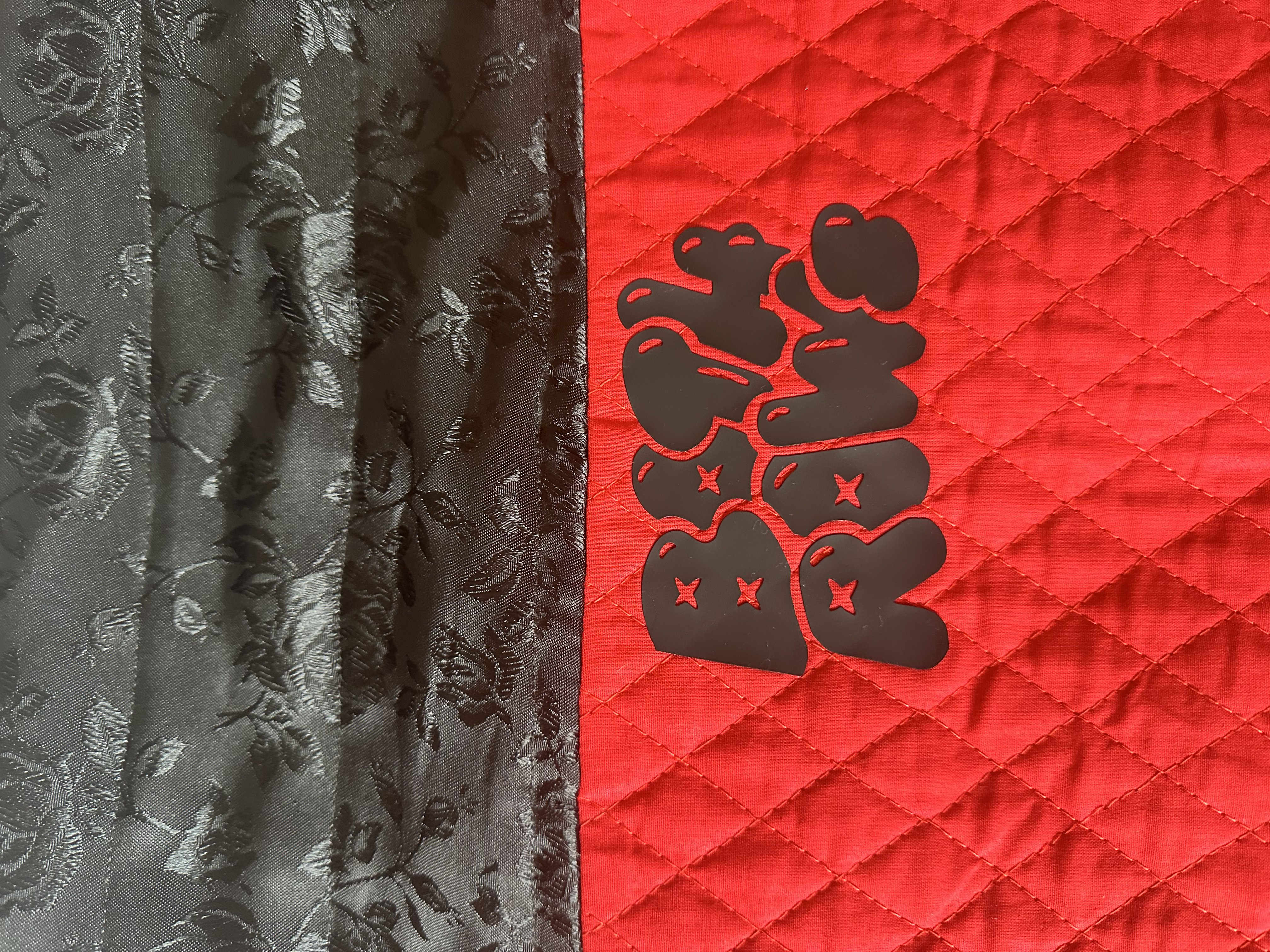 Quilted and jacquard vest back view